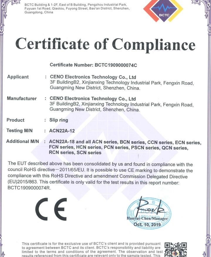Cina CENO Electronics Technology Co.,Ltd Sertifikasi