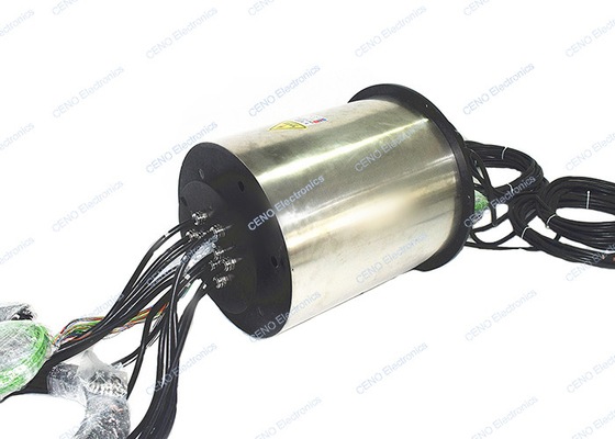 1000m Ethernet Industrial Slip Ring 20 Channel Sm Fiber Optic Od 600mm Carbon Brush