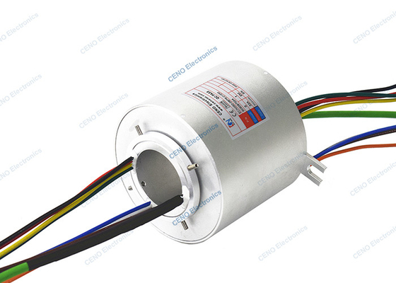 OEM / ODM Megabit Ethernet Slip Ring Melalui Lubang Putar Listrik Gabungan 50mm