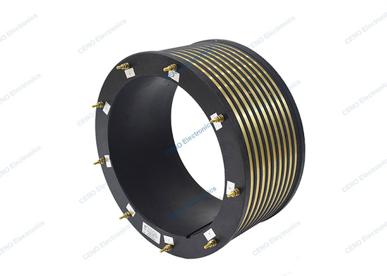 Power Carbon Brush Electrical Slip Ring dengan Through Bore Untuk Industri