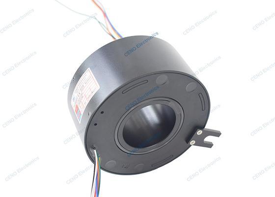 8 sirkuit 1A Sinyal Melalui Lubang Slip Ring dengan ID50mm & 500RPM Untuk Industri