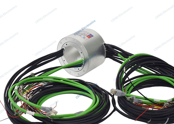 Low Temperature Ethernet Signal Slip Rings dengan Through Hole diameter dalam 65mm