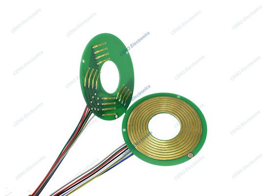 FR-4 PCB Platter Pisah Pancake Slip Ring dengan ID32mm Untuk Perangkat Listrik