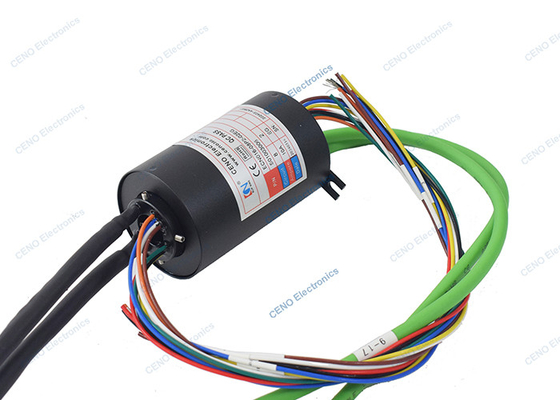 2 sirkuit 1000M Ethernet Signal Slip Ring dengan 8 sirkuit 10A