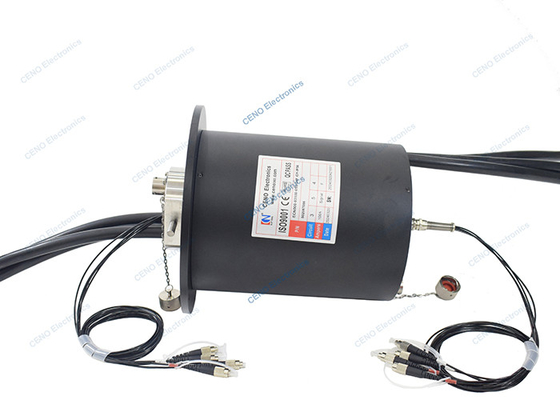 4 Saluran SM MM Serat Optik Rotary Joint Slip Ring dengan FORJs Untuk Robot