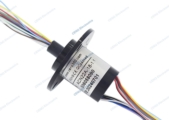 18 sirkuit 2A Miniatur Slip Ring Kapsul dengan 300rpm untuk robot menyapu