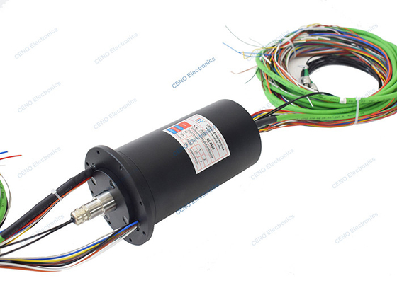 2 Saluran SM Fiber Optic Rotary Joint Integrate FORJs Slip Ring dengan IP65