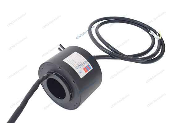 Slip ring konduktif dengan konektor listrik putar melalui lubang untuk industri