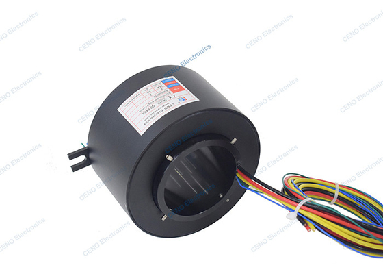 IP65 Melalui cincin slip lubang dengan konektor listrik berputar untuk sistem industri