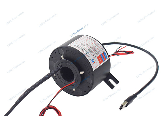 USB 2.0 Sinyal Slip Ring Dengan Melalui Bor 25mm Untuk Motion Simulator