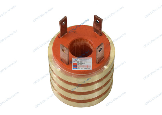 Through Bore Carbon Brush Slip Ring dengan 60A Current Untuk Mesin Teknik