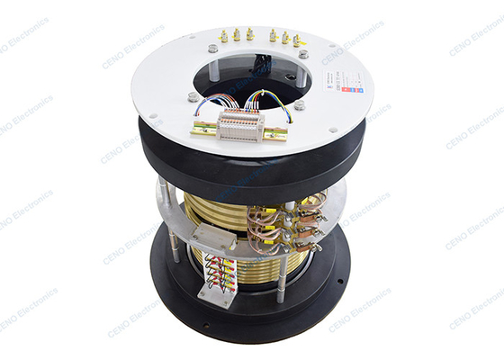 Customized Lead Wire Length Carbon Brush Slip Ring dengan Through Hole untuk lingkungan suhu rendah