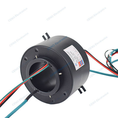 Melalui cincin slip bor menggabungkan daya listrik dengan sinyal Ethernet untuk industri