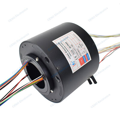 50mm Inner Bore Through Hole Slip Ring dengan kecepatan 300rpm dan kontak logam mulia untuk lengan robot