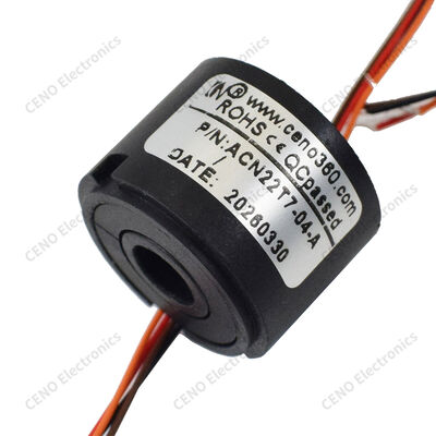 Compact Through-Bore Slip Ring Dengan 7mm Central Bore dan 22mm Outer Diameter