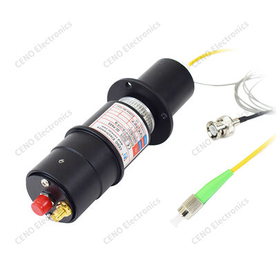 Slip Ring Hibrida Opto-Listrik dengan 1 serat & 1 coax RF