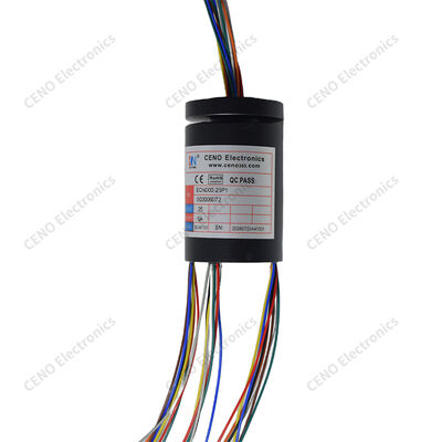 Flange Capsule Slip Ring dengan 25 Sirkuit 5A untuk Robot Articulation dan Compact Pan Tilt