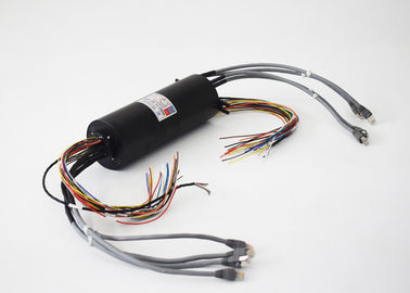 Sinyal Ethernet Rotary Joint Ernet Slip Ring Konektor RJ45 Dengan Koneksi Kabel Cat